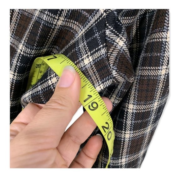 Vintage 90s My Michelle Brown Black Plaid Blazer Large - Picture 6 of 8